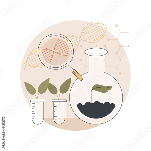 Genetically modified plants abstract concept vector illustration. Genetically modified crops, GM plants, biotechnology agriculture, adding new feature, gmo farming, transgenic abstract metaphor. photo