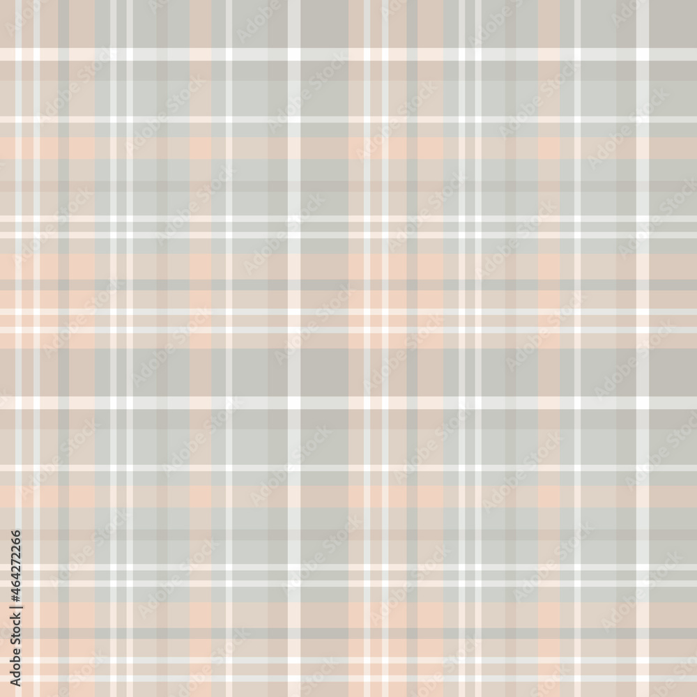 Seamless pattern in pastel beige and gray colors for plaid, fabric, textile, clothes, tablecloth and other things. Vector image.