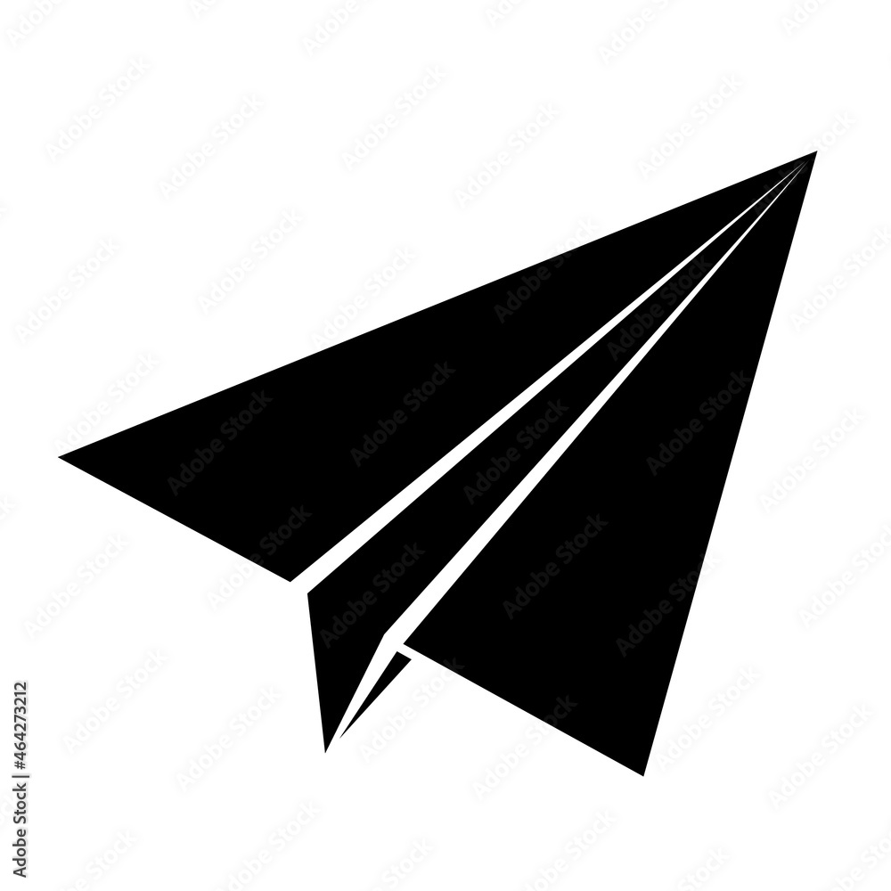 isolated black paper plane vector icon isolated black paper plane vector icon