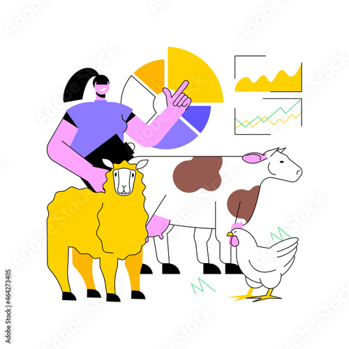 Holistic management abstract concept vector illustration. Domestic livestock herds strategy, ecosystem function improvement, biodiversity building, land manager abstract metaphor.