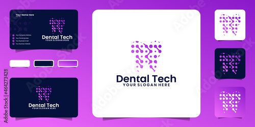 digital health dental logo design inspiration with interconnected lines