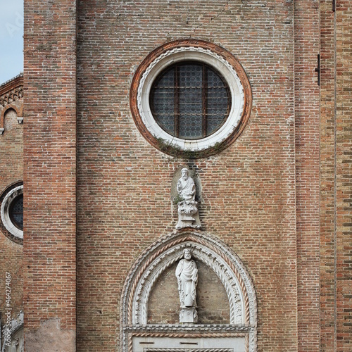 Exterior of church Santa Maria Gloriosa dei Frari, Venice Italy photo