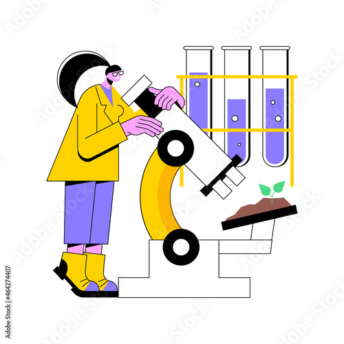 Soil analysis abstract concept vector illustration. Agricultural analysis, soil testing, laboratory service, organic composition, assessment for construction, contamination test abstract metaphor.