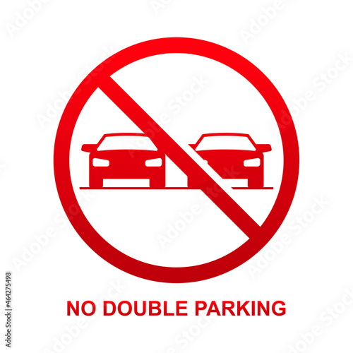 No double parking sign isolated on white background vector illustration.