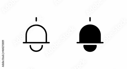 Message notification bell incoming inbox message, ringing, Alarm, service, handbell Firefighter call icons button, vector, sign, symbol, logo, illustration, editable stroke and flat design isolated
