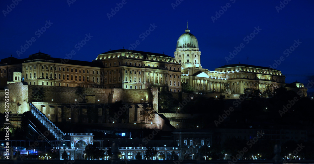 Budapest, Hungary - October 5, 20: night view of the national gallery