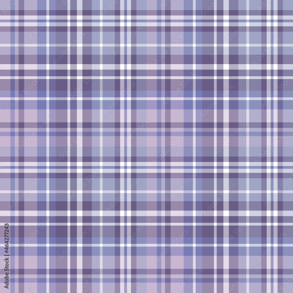 Seamless pattern in stylish discreet violet and white colors for plaid, fabric, textile, clothes, tablecloth and other things. Vector image.