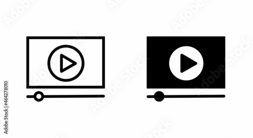 Video player template. Online channel frame. HD film media bar. movie interface