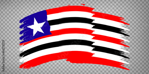 Flag of Maranhao from brush strokes. Federal Republic of Brazil. Waving Flag Maranhao of Brazil on transparent background for your web site design, app, UI. Brazil. Vector.  EPS10. photo