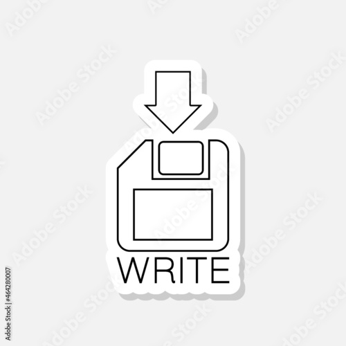 Save Floppy sticker icon isolated on white background
