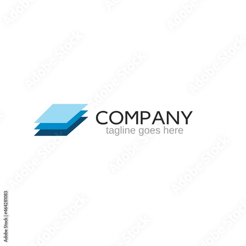 company logo design vector, company with blue box concept design layer business logo icon.