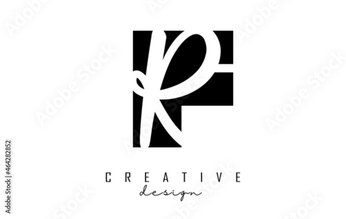 Letters FR Logo with a minimalist design. Letters F and R with geometric and handwritten typography.