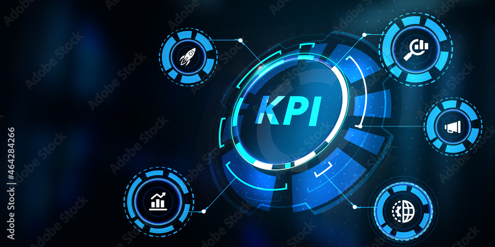 Fototapeta premium KPI Key Performance Indicator for Business Concept. Business, Technology, Internet and network concept.3d illustration