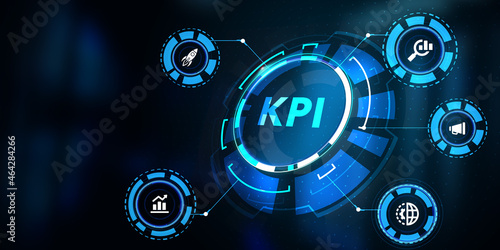 KPI Key Performance Indicator for Business Concept. Business  Technology  Internet and network concept.3d illustration