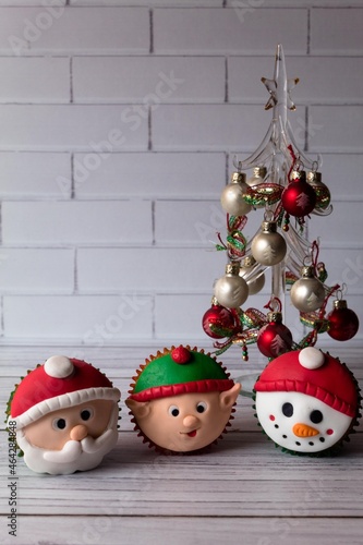 Three delicious christmas cupcakes