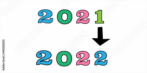2022 Happy New Year logo design. Happy new year 2022. Modern Happy New Year Background.Happy New Year 2022 text design.