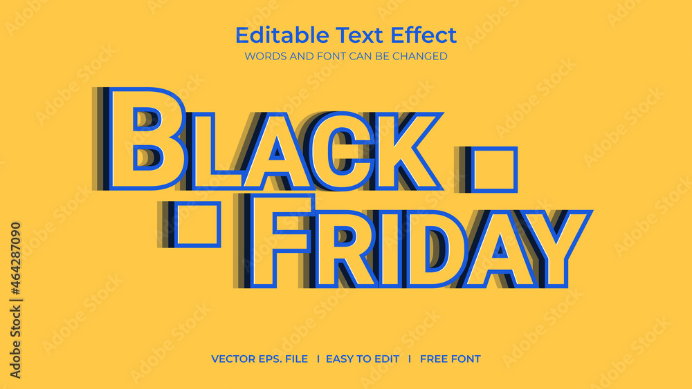 Fototapeta premium Black friday text effect style