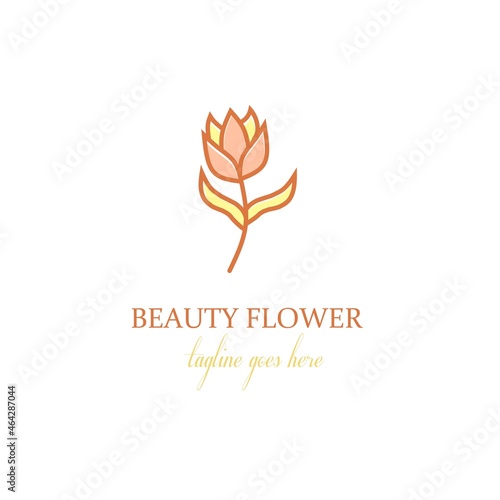 luxury beauty flower logo design flower and leaf logotype. universal premium brand template. beauty industry, cosmetic, jewelry, boutique, salon, hotel symbol icon