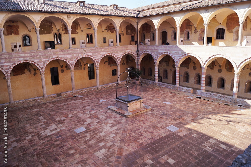 Cloister of the Abbey of San Francesco in Assisi, Italy