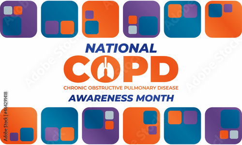 National COPD Awareness Month in November. Chronic Obstructive Pulmonary Disease. Medical concept. Background, banner, card, poster template.  photo