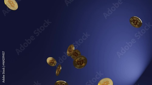bitcoin btc golden coin are falling down fast 3d