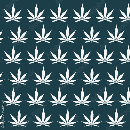 Seamless pattern of weed marijuana stylish background