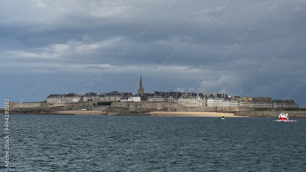 View of the french town of Saint Malo from the sea