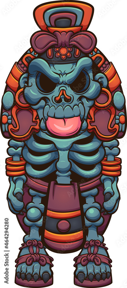 Aztec god of the underworld Xolotl character. Vector clip art illustration with simple gradients. All on a single layer.
Aztec god of the underworld Xolotl character. Vector clip art illustration with simple gradients. All on a single layer.
