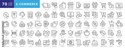  E-Commerce Line Icons. Editable Stroke. Pixel Perfect. photo