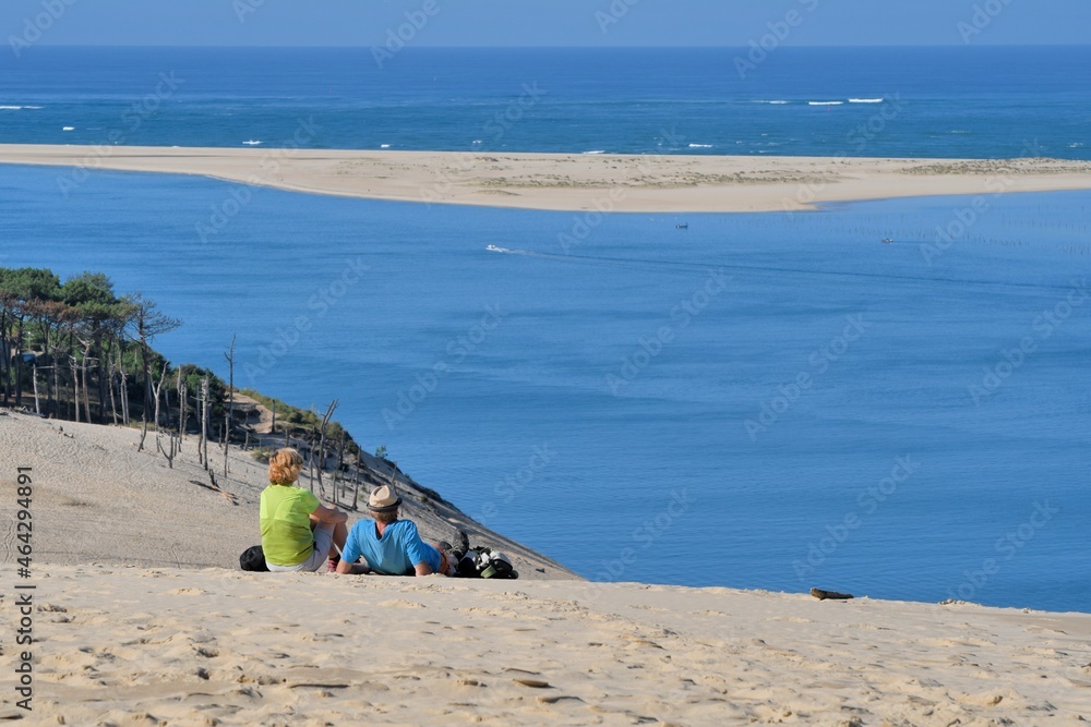 People at the dune du Pilat in Gironde. France People at the dune du Pilat in Gironde. France