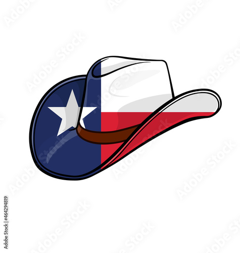cowboy stetson hat with texas flag