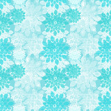 Turquoise Floral Leaves Pattern Design Background