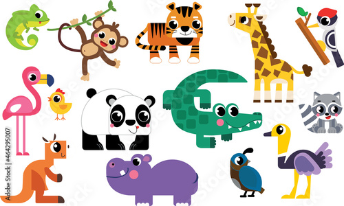 Canvas Print animal set for kids