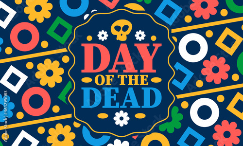 Day of the Dead in November. A holiday dedicated to the memory of the dead. Celebrate annual in Mexico and other Latin American countries. Mexican and Hispanic tradition pattern and texture with skull