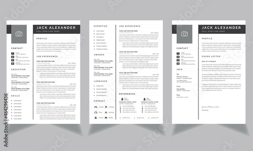 Professional resume business layout, Creative cv template vector minimalist