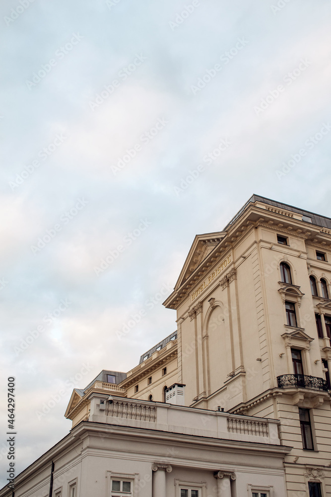 warsaw poland building hotel town hall old town beige aesthetic cloudy sky evening summer sightseeing