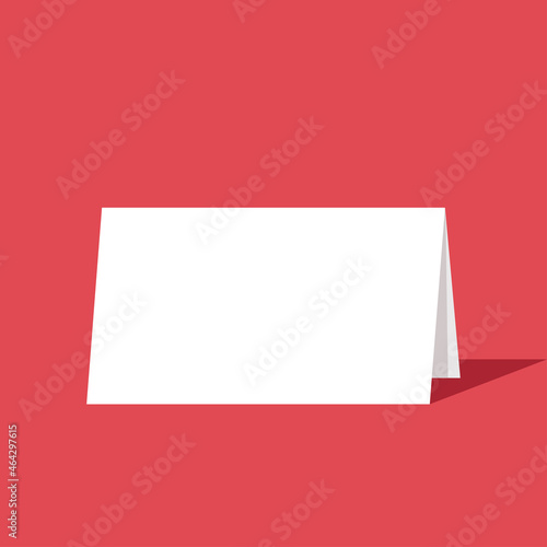 Paper Card Isolated On Red Background, Vector Illustration. free space for text.