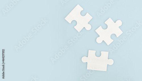 Connecting jigsaw puzzle in hand. Business solutions success and strategy concept © violetkaipa