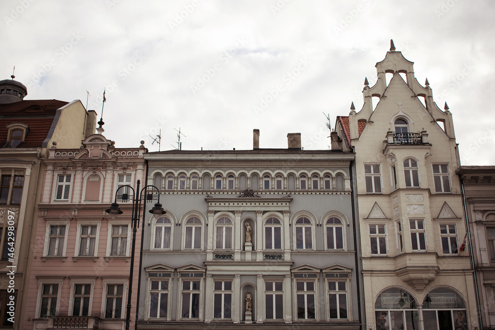 old pastel buildings in bydgoszcz poland