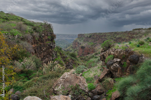 landscapes with mountain views on the Golan Heights in Israel