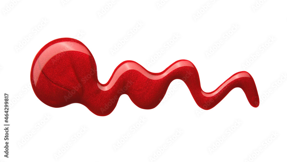 Blot of red nail polish isolated on white Blot of red nail polish isolated on white