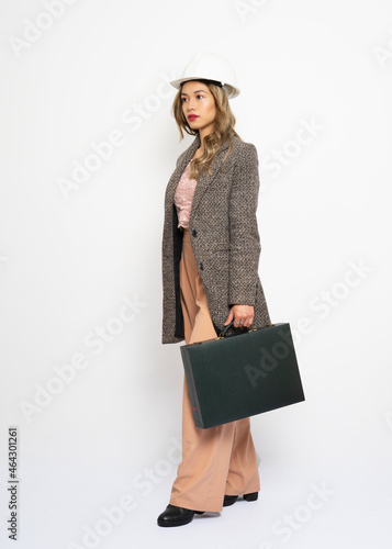 Portrait of business woman with briefcase