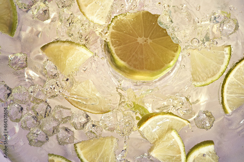 Glass with a fruit drink.