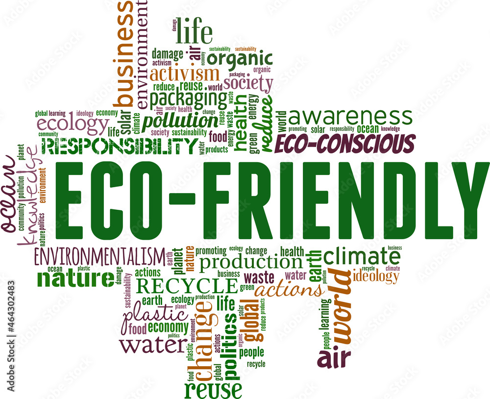 Eco Friendly vector illustration word cloud isolated on white background. Eco Friendly vector illustration word cloud isolated on white background.
