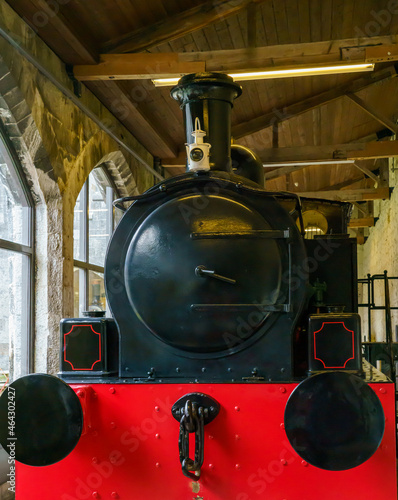 The Kettering Furnaces No. 3, an industrual locomotive engine built for the Kettering Ironstone Railway in 1885 by Black, Hawthorn & Co., Gateshead, on show at Penrhyn Castle Railway Museum, Bangor UK photo