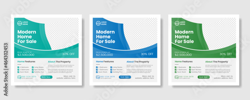 Real Estate Social Media Post & Web banner or square flyer template