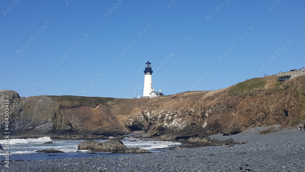 Lighthouse on the Coast of Pacific Ocean