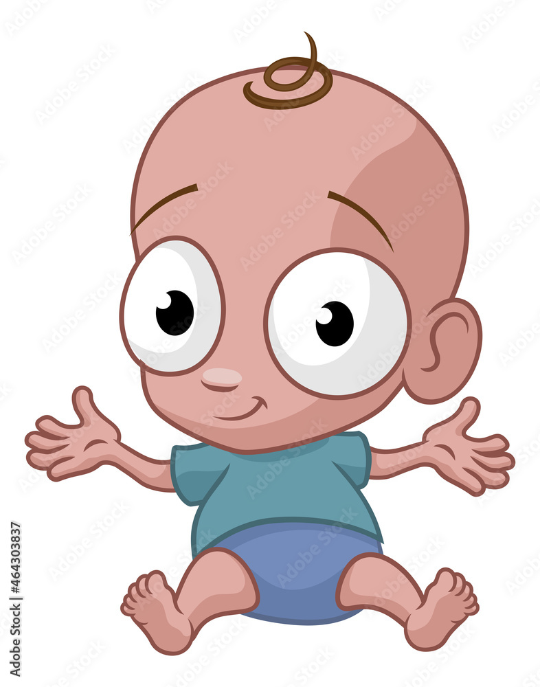 Cute Happy Baby Infant Child Cartoon Character Cute Happy Baby Infant Child Cartoon Character