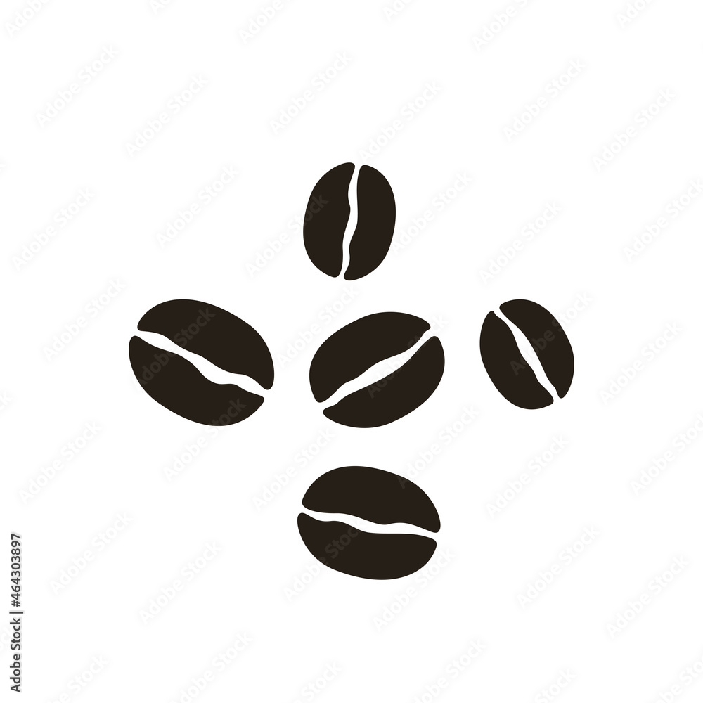 Simple Brown Coffee Beans Icon isolated on White Background. Flat Vector Illustration Design Template Element. Simple Brown Coffee Beans Icon isolated on White Background. Flat Vector Illustration Design Template Element.