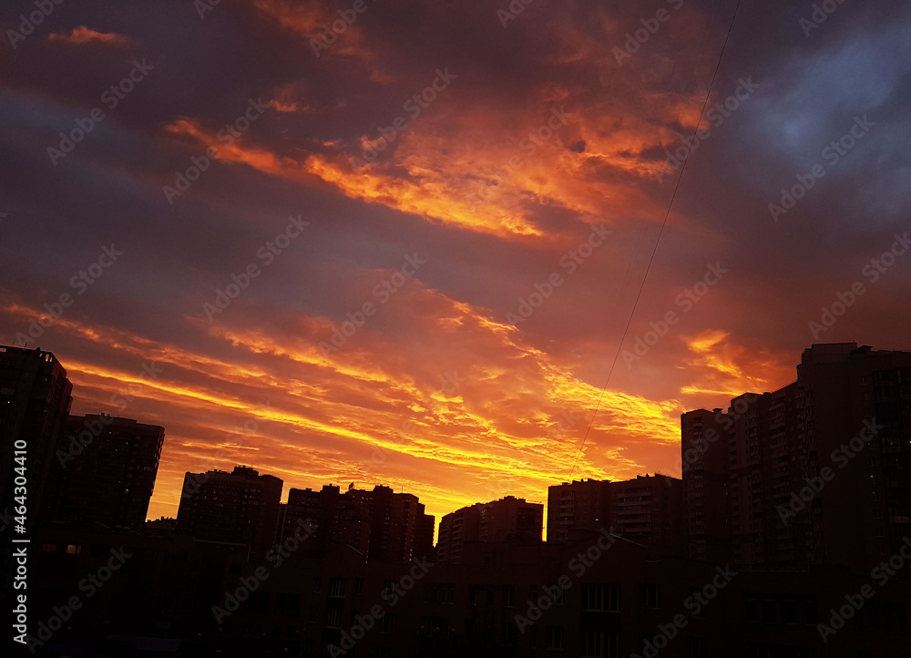 sunset over the city